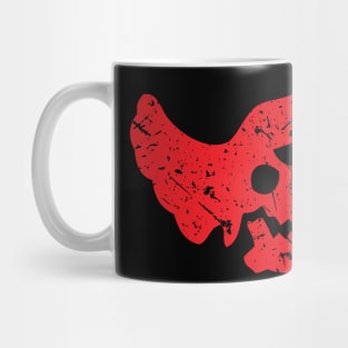 Red Distressed Triceratops Skull Dinosaur Fossil Mug